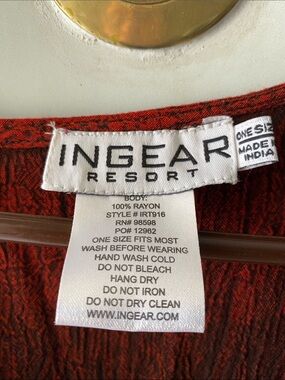 Ingear Resort Women's Red Rayon Dress - One Size